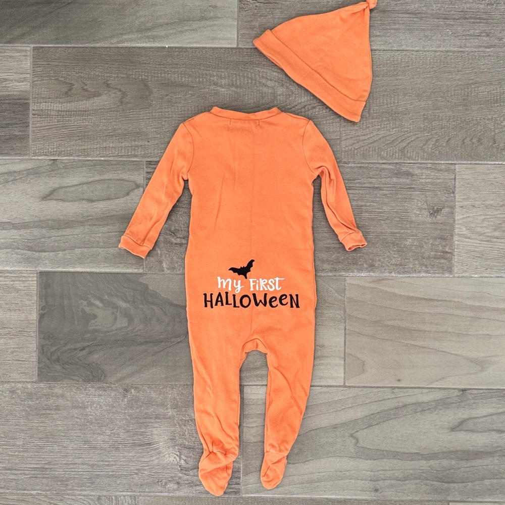 Pottery Barn Kids Orange Halloween Footie Pajamas